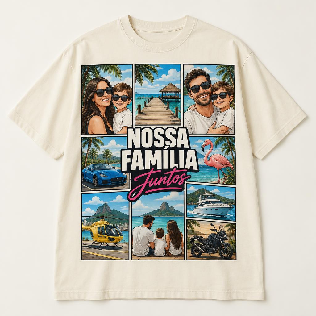 Exemplo de camiseta para presentear a família